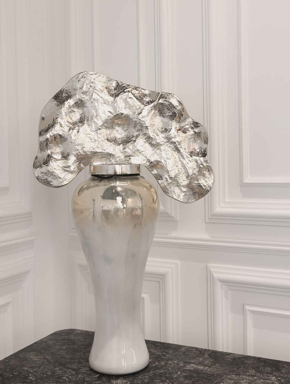 Maison Sinature Vaze Argento Astratto